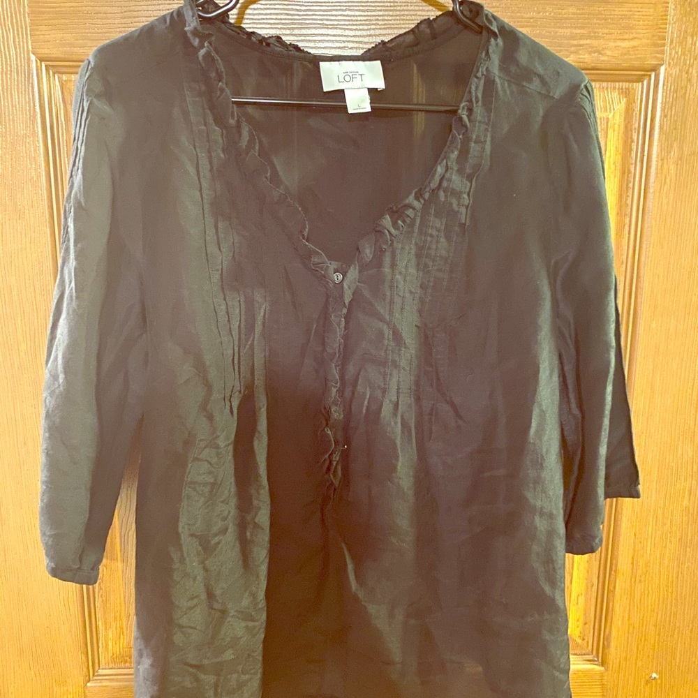 Black semi sheer blouse from Ann Taylor Loft.